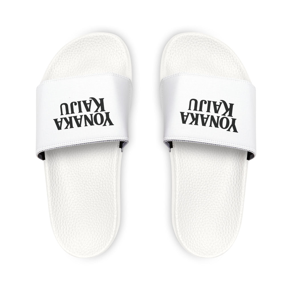 Slide Sandals — White 'YONAKA KAIJU'