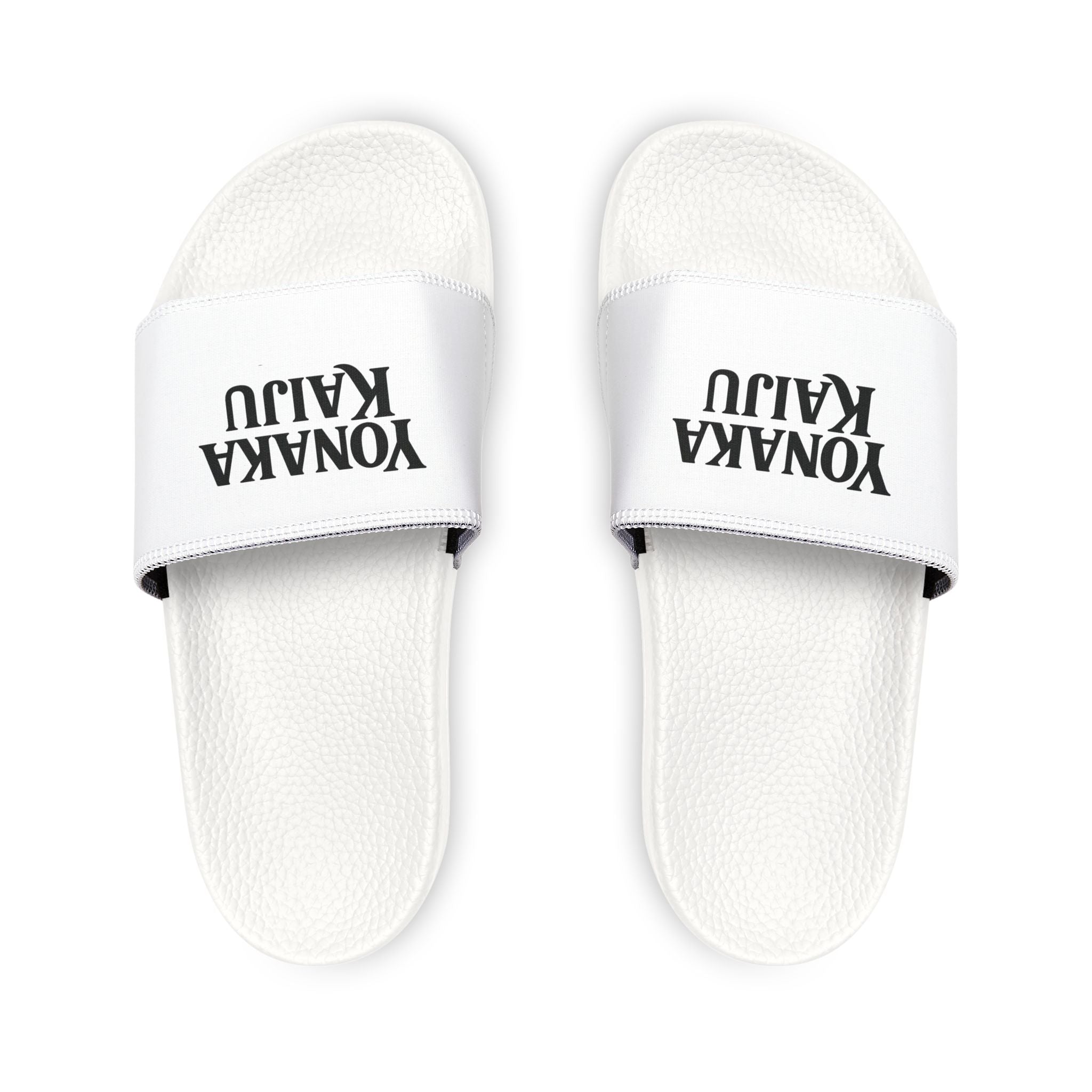 Slide Sandals — White 'YONAKA KAIJU'