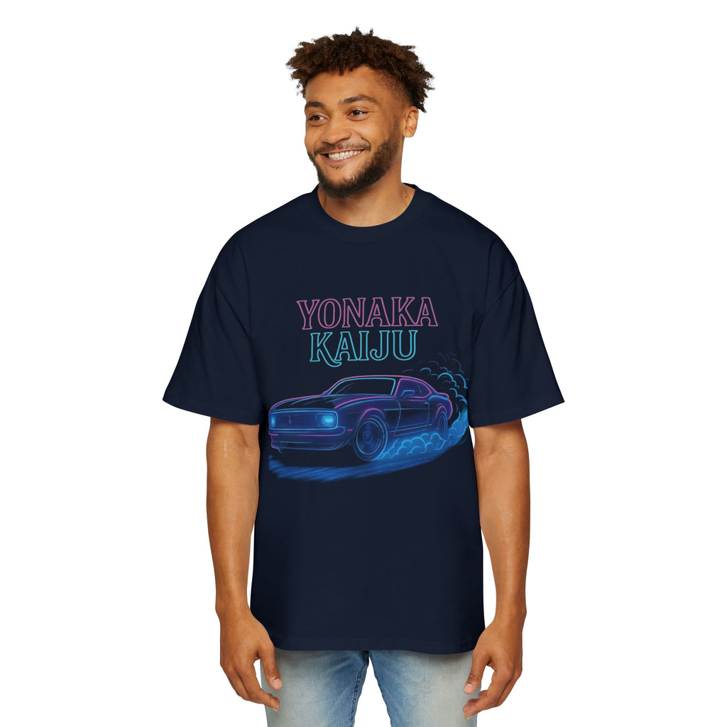 Yonaka Kaiju Neon Muscle Car Tee — Retro Vaporwave Racing T-Shirt