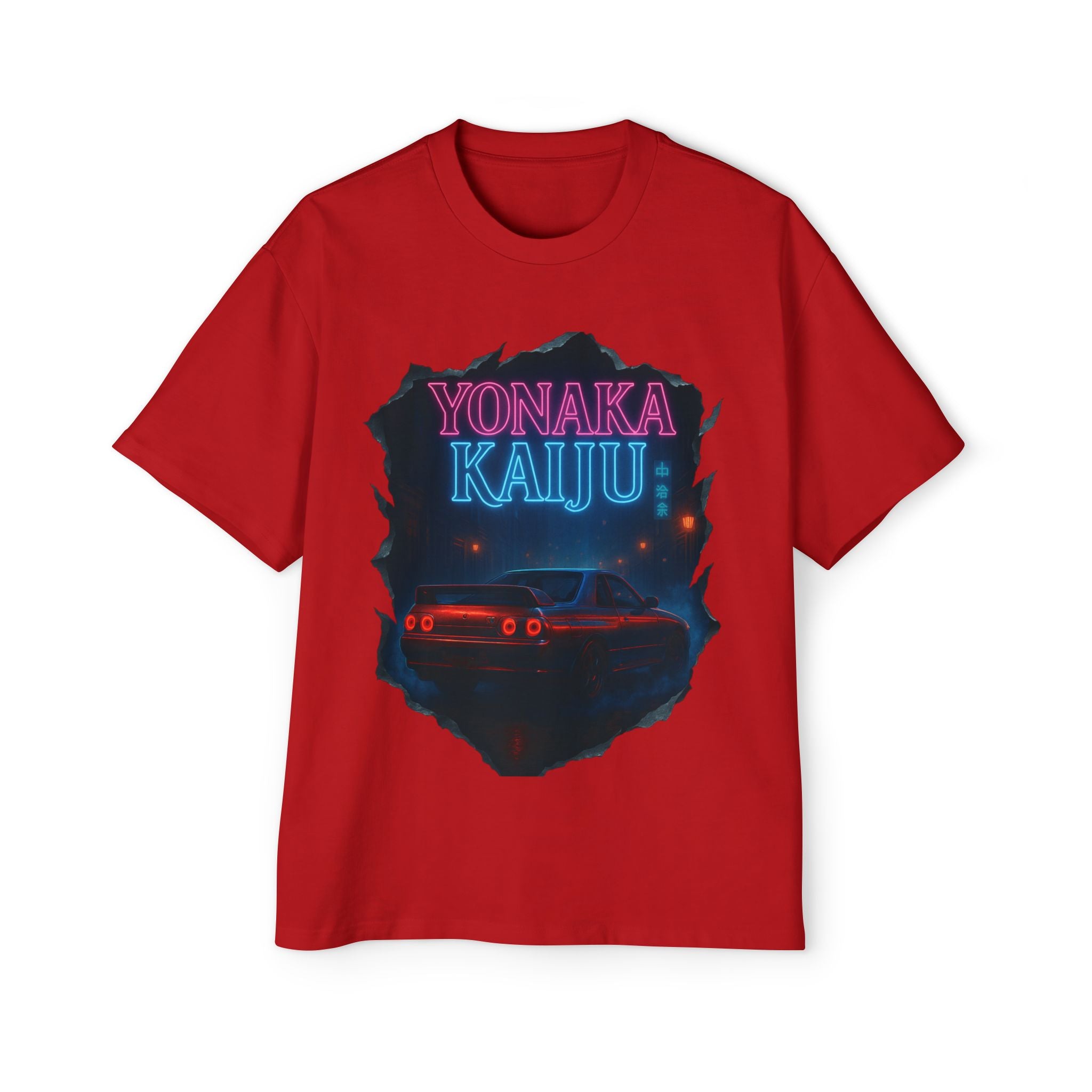 Yonaka Kaiju Tee — Retro Neon Car Graphic T-Shirt