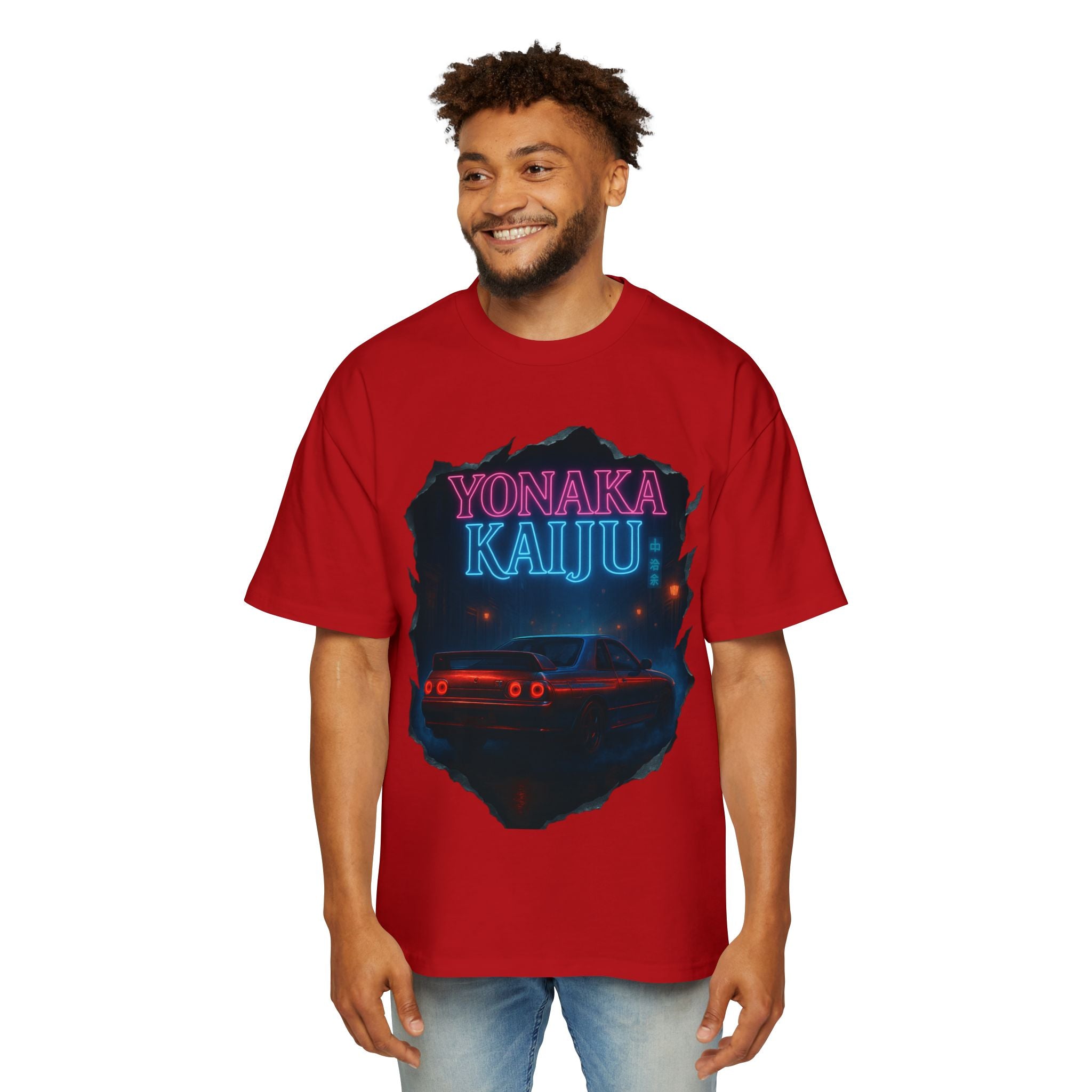 Yonaka Kaiju Tee — Retro Neon Car Graphic T-Shirt
