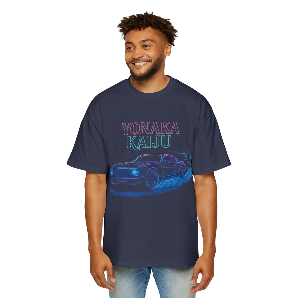 Yonaka Kaiju Neon Muscle Car Tee — Retro Vaporwave Racing T-Shirt