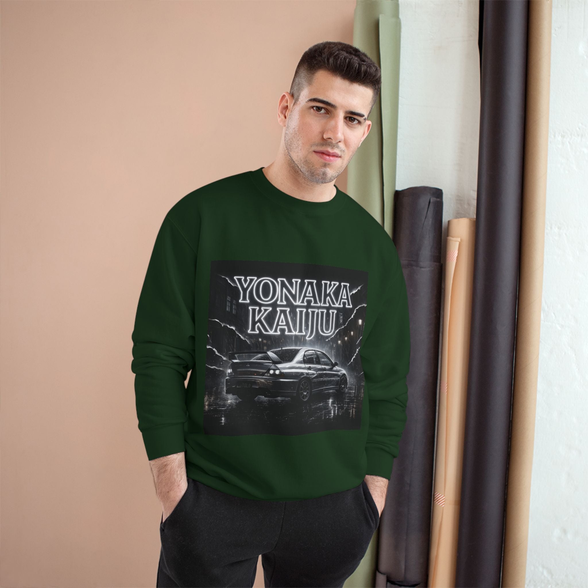 Yonaka Kaiju Crewneck Sweatshirt — Retro Night Car
