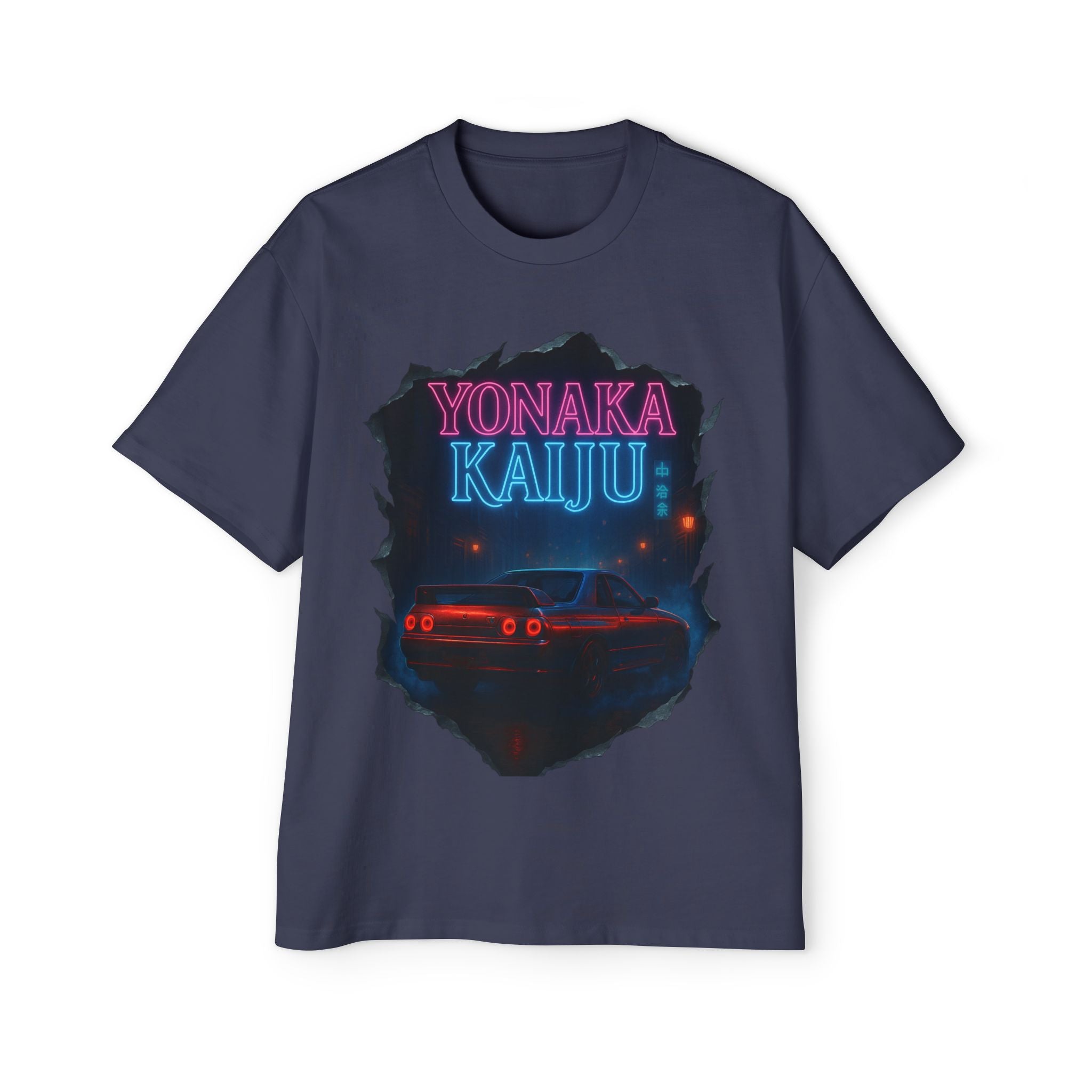 Yonaka Kaiju Tee — Retro Neon Car Graphic T-Shirt