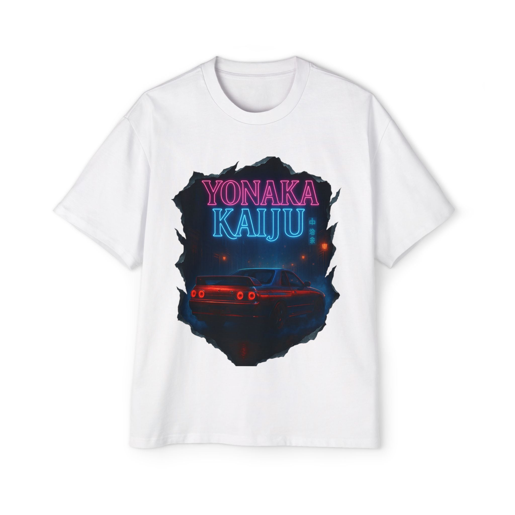Yonaka Kaiju Tee — Retro Neon Car Graphic T-Shirt