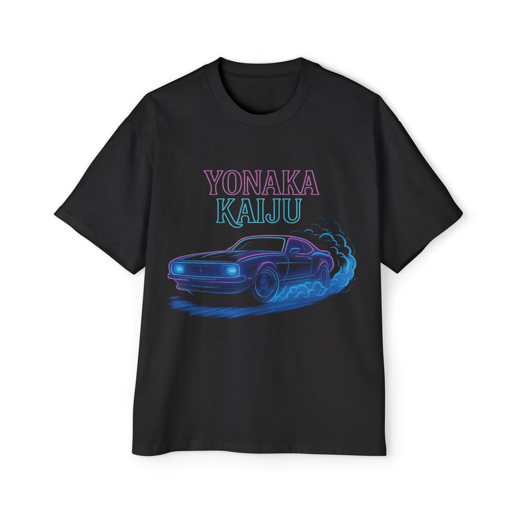 Yonaka Kaiju Neon Muscle Car Tee — Retro Vaporwave Racing T-Shirt