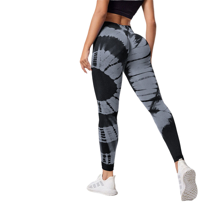 Women’s Tie-Dye Seamless Yoga Pants – High Waist, Hip-Lifting, High-Elastic Leggings for Fitness & Everyday Wear