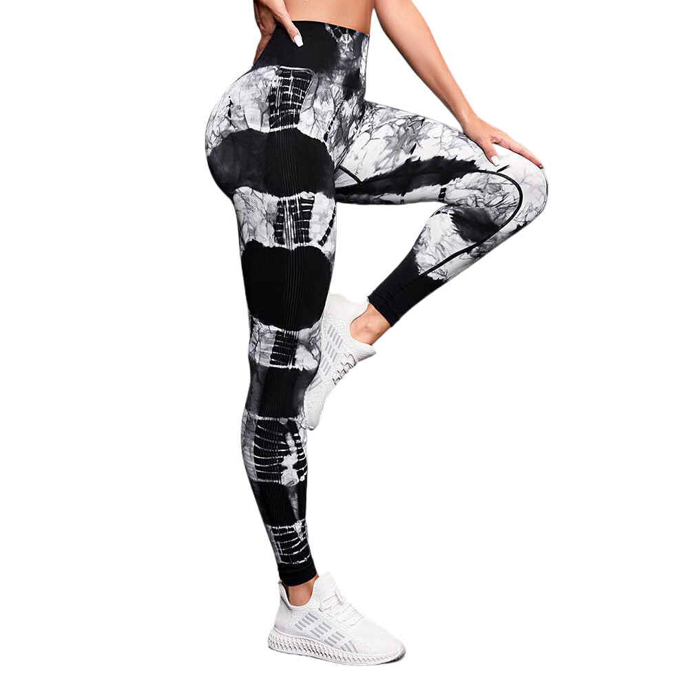 Women’s Tie-Dye Seamless Yoga Pants – High Waist, Hip-Lifting, High-Elastic Leggings for Fitness & Everyday Wear
